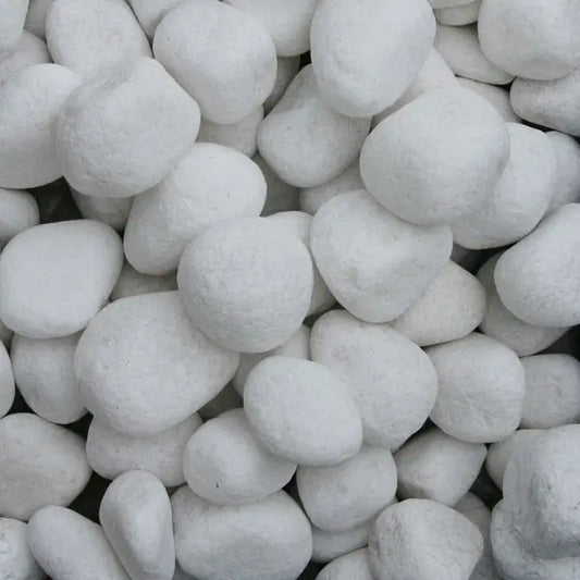 SNOW WHITE PEBBLES 30-50mm 20kg BAG